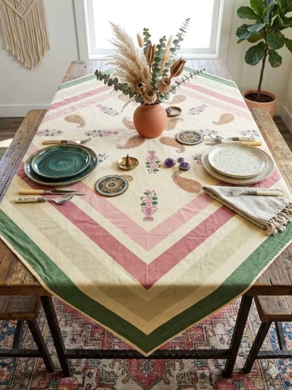 April Cornell breakfast cloth approximately 53"x53"